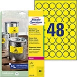 AVERY Zweckform Wetterfeste Etiketten L6128-20 Selbsthaftend DIN A4 Gelb 20 Blatt &agrave;