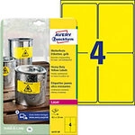 AVERY Zweckform Wetterfeste Etiketten L6127-20 Haftend DIN A4 Gelb 99,1 x 139...
