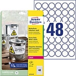 AVERY Zweckform Wetterfeste Etiketten L4716-20 Selbsthaftend DIN A4 Wei&szlig; 219 x 8 mm