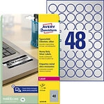 AVERY Zweckform Typenschildetiketten L6129-20 Selbsthaftend DIN A4 Silber &Oslash; 30 mm 20