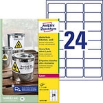 AVERY Zweckform L4773-100 Wetterfeste Etiketten DIN A4 Wei&szlig; 63,5 x 33,9 mm 100 Blatt