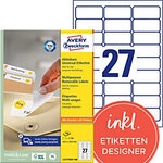 AVERY Zweckform Abl&ouml;sbar Universaletiketten L4737REV-100 Selbstklebend DIN A4 Wei&szlig;