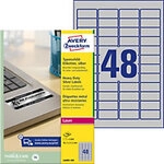 AVERY Zweckform Typenschildetiketten L6009-100 Selbsthaftend DIN A4 Silber 45,7 x