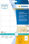 HERMA Transparente Etiketten 8670 Rechteckig DIN A4 63,5 x 38,1 mm 25 Blatt &agrave; 21