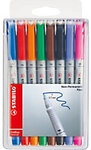 STABILO OHPen universal Folienstift Fein Filzspitze 0.7 mm Farbig sortiert 8 St&uuml;ck