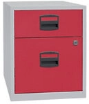Bisley Home Mobiler Beistellschrank Lichtgrau, Kardinalrot 413 x 400 x 528 mm 6476184