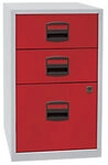 Bisley Home Beistellschrank 3 Schubladen Lichtgrau, Kardinalrot 413 x 400 x 672...