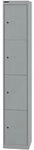 Bisley Metall Schlie&szlig;fach 4 T&uuml;ren 1 abteile Schl&uuml;ssel 305 x 305 x 1.802 mm Silber