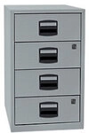 Bisley Home Beistellschrank 4 Schubladen Silber 413 x 400 x 672 mm 6476202