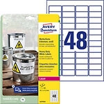 AVERY Zweckform Wetterfeste Etiketten L4778-8 Haftend DIN A4 Wei&szlig; 45,7 x 21,2 mm 8