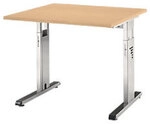 Hammerbacher O-Serie VOS H&ouml;henverstellbar Schreibtisch Quadratisch Buche C-Fu&szlig; 800