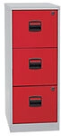 Bisley Home H&auml;ngeregistraturschrank Lichtgrau, Kardinalrot 413 x 400 x 1.015 mm