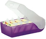 HAN Croco Karteikartenbox DIN A8 Kunststoff Violett Set mit 1 Box + 100 Karten