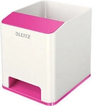 Leitz WOW Sound Stiftehalter Duo Colour Wei&szlig;, Pink 9 x 10 x 10,1 cm 5274967