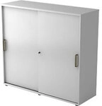Hammerbacher Schiebet&uuml;renschrank Spanplatte 2 Fachb&ouml;den abschlie&szlig;bar 1.200 x...