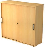 Hammerbacher Schiebet&uuml;renschrank Spanplatte 2 Fachb&ouml;den abschlie&szlig;bar 1.200 x 400 x