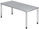 Hammerbacher H-Serie VHS H&ouml;henverstellbar Schreibtisch Grau 4 Metallf&uuml;&szlig;e 1.800 (B)