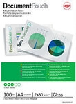 GBC Document Laminierfolien DIN A4 Gl&auml;nzend 80 Mikron (2 x 80) Transparent 100