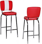 WOHNLING Barhocker WL1.718 Rot Wei&szlig; Kunstleder 1273208