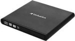 Verbatim External Slimline Mobile CD/DVD-Brenner USB 2.0 Schwarz 1289000