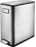 EKO Edelstahl Treteimer 20 L 25 (B) x 37,5 (T) x 46,5 (H) cm Silber 1202160