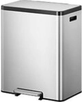 EKO Edelstahl Treteimer 60 L 52,6 (B) x 37,3 (T) x 66 (H) cm Silber 1202290
