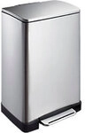 EKO Edelstahl Treteimer 40 L 40,3 (B) x 34,5 (T) x 65 (H) cm Silber 1195722