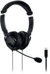 Kensington Kopfh&ouml;rer USB Noise Cancelling Microphone Mit Mikrofon Schwarz 1148007