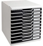 Exacompta Modulo Schubladenboxen Kunststoff, PS (Polystyrol) Hellgrau, Schwarz...