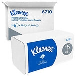 Kleenex Ultra Papierhandt&uuml;cher V-falz (zick-zack) Wei&szlig; 3-lagig 6710 15 St&uuml;ck &agrave; 96