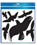 AVERY Zweckform 4485 Warnv&ouml;gel Fensterfolie Schwarz 98 x 51 mm 1 Blatt &agrave; 6