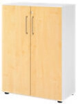 Hammerbacher Schrank Spanplatte 2 Fachb&ouml;den abschlie&szlig;bar Ahorn Wei&szlig; 1148556