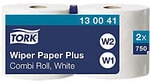 Tork Wischtuchrolle W1, W2 2-lagig Gerollt Wei&szlig; 2 Rollen &agrave; 750 Blatt 1189390