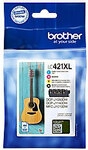 Brother LC421XLVAL Original Tintenpatrone Schwarz, Cyan, Magenta, Gelb Multipack 4