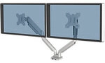 Fellowes Doppel Monitorarm 8056501 H&ouml;henverstellbar Silber 2 USB-Anschl&uuml;sse