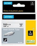 DYMO Hei&szlig;schrumpfschlauch RHINO 18051 Schwarzer Druck auf Wei&szlig; 6 mm x 1,5 m 5875407