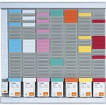 Nobo Midi T-Steckkarten-B&uuml;roplaner 48 (B) x 48 (H) cm Metall Silber 3518469