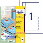 AVERY Zweckform CD/DVD Etiketten C32250-25 DIN A4 Wei&szlig; 151 x 118 mm 25 Blatt &agrave; 1