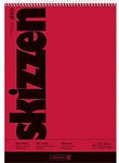 BRUNNEN Skizzenblock 24 x 34 cm 110 g/m&sup2; Spirale Rot 50 Blatt 1208766