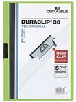 DURABLE Duraclip Klemmmappe 30 Blatt DIN A4 Gr&uuml;n 2200-GN