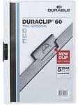 DURABLE Duraclip Klemmmappe 60 Blatt DIN A4 Wei&szlig; 2209-WS