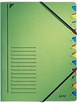 Leitz Ordnungsmappe DIN A4 Gr&uuml;n Karton Mit 12 F&auml;chern 24,7 x 32 cm 3912-GN