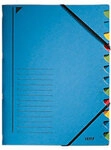 Leitz Ordnungsmappe 39120035 DIN A4 Blau Karton 12 F&auml;chern 24,7 x 32 cm 3912-BU