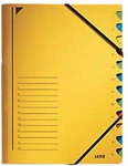 Leitz Ordnungsmappe DIN A4 Gelb Karton Mit 12 F&auml;chern 24,5 x 32 cm 3912-GB