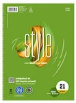Ursus Green Collegeblock DIN A4 Liniert Spiralbindung Papier Gr&uuml;n Gelocht 160 Seiten