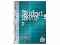 BRUNNEN Student Premium Notebook DIN A4 Liniert Spiralbindung Pappkarton Türkis
