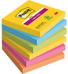 Post-it Carnival Super Sticky Haftnotizen 76 x 76 mm Farbig Sortiert...