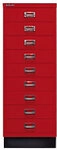 Bisley MultiDrawer Metall Schubladenschrank 9 Sch&uuml;be 349 x 432 x 940 mm Rot...