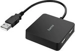 Hama USB Hub Entry Line USB Typ A Stecker, 4 x USB 2.0 Anschl&uuml;sse Schwarz 1225271