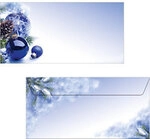Sigel Weihnachten Blue Harmony Briefumschl&auml;ge 11 x 22 cm Blau, Wei&szlig; 50 St&uuml;ck